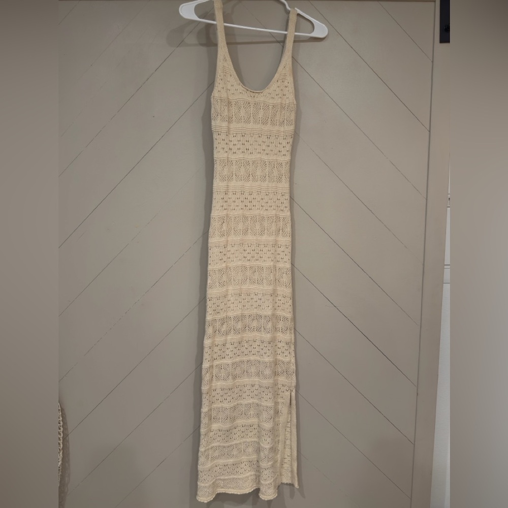 Saltwater LUXE Cream Crochet Maxi Dress